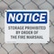 Signmission Storage Prohibited By Order Of The Fire Marshal, 14 in W x Rectangle, Plastic OS-2PACK-NS-P-1014-L-18492 - alternate 4
